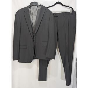 Calvin Klein Gray Wool Stretch Suit 2 Piece Jacket and Pants 42R 36x32